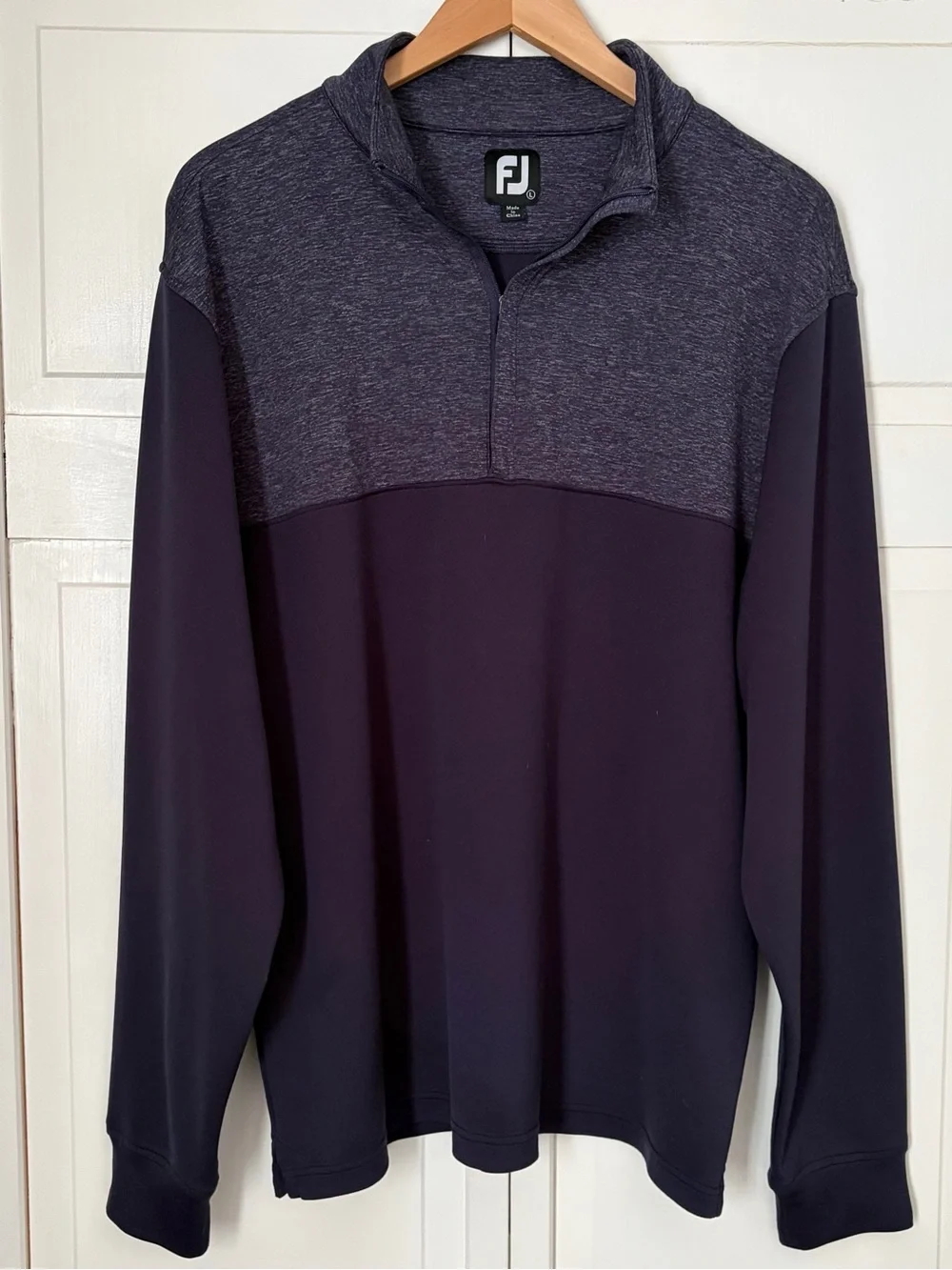 Footjoy Men’s Size L Long Sleeve 1/4 Zip Mock Neck Pullover Performance Sweater